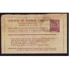ARGENTINA 1939 ENTERO POSTAL EXPRESO URBANO $ 0.70 DE PROCERES Y RIQUEZAS 1 CON PERFORACION TIPO B CIRCULADO,VK N° 20 RARISIMO